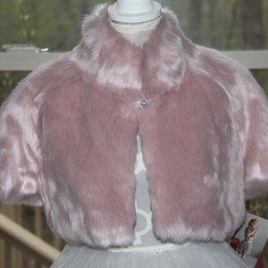 ❤️ NEW! $108 Kate Mack Biscotti Girls' Wishful Thinking Faux Fur Jacket, Sz 12Y
